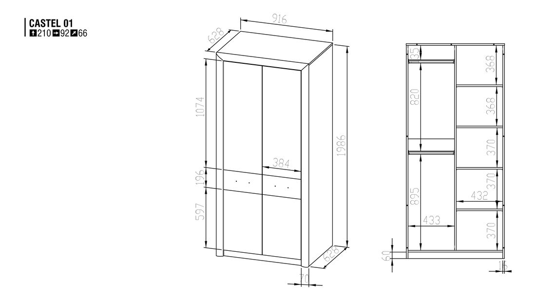 Gardróbszekrény Jord 1