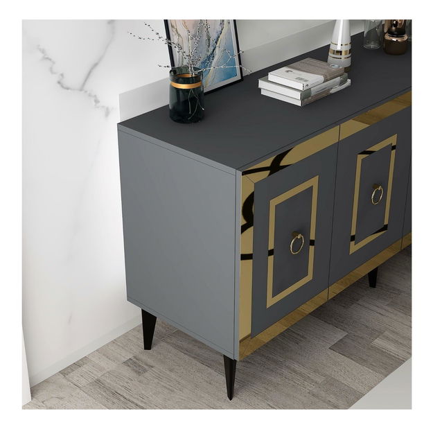 Szekrény Pemava 1 (antracit + arany) 