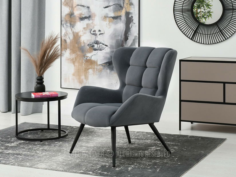 Kreslo Kikino (grafit + čierna)