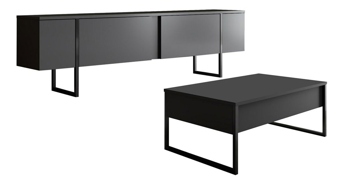 Set za dnevni boravak Luna 2 (antracit + crna)