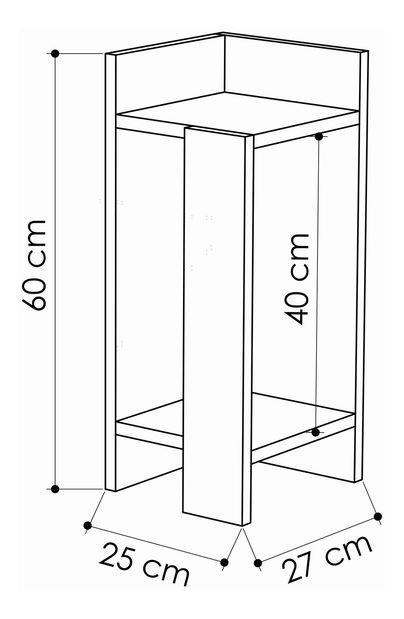 Noćni stolić Emre (svijetla moka) (D)