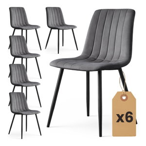 Set 6 ks jedálenských stoličiek Lingoo (tmavý grafit)