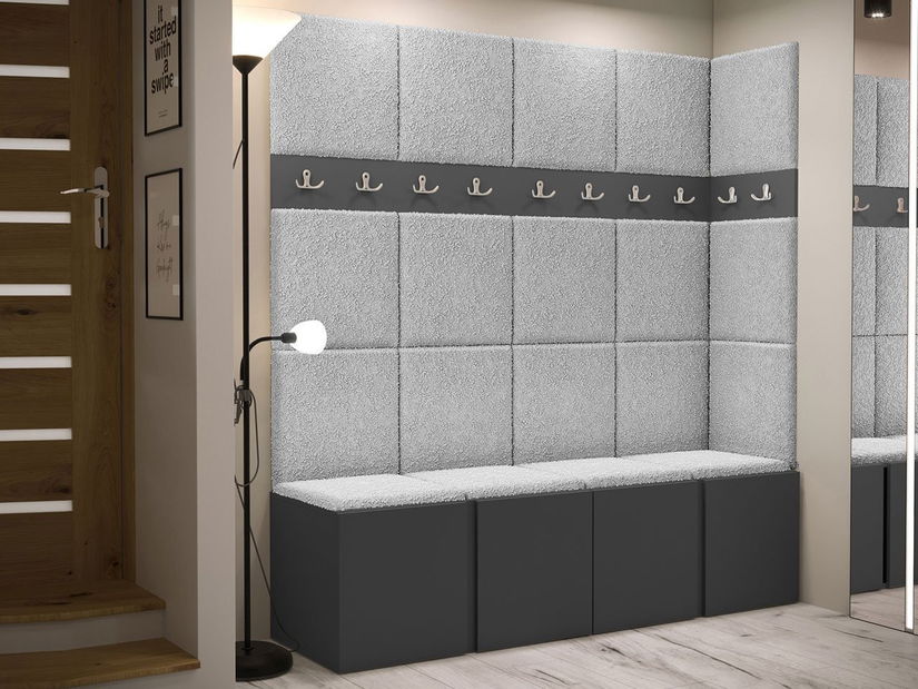 Mobilier hol Tovenaz II (stejar artisan + negru)