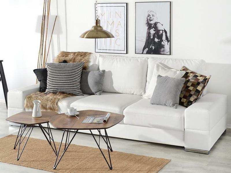 Dohányzóasztal Petal Zest Xl (dió + fekete)