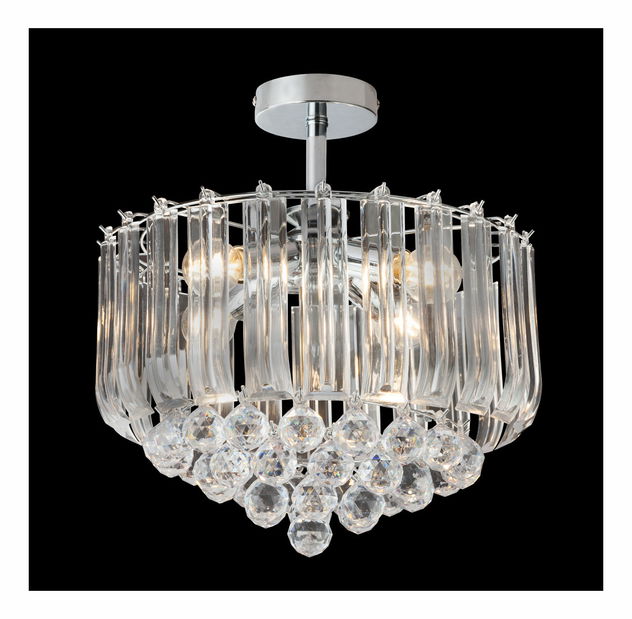 Stropné/nástenné svietidlo Minnesota 15303D (s kryštálmi) (chróm + priehľadná)