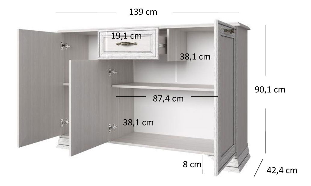 Komoda Terina (woodline krém)