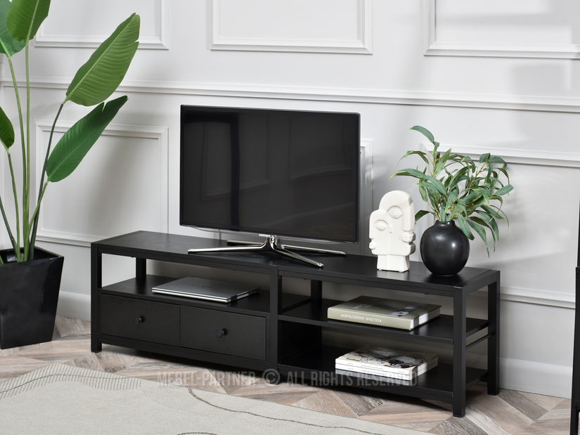 TV stolík/skrinka Elena (čierne drevo + čierna)