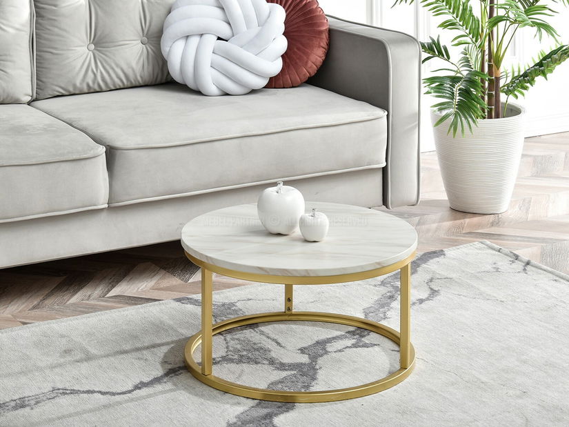 Măsuță de cafea Kolja Stolik S (bej + auriu)