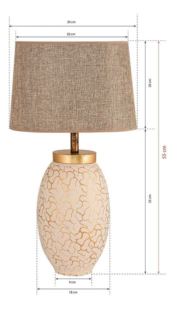 Lampă de masă Rialessta 3 (crem + Auriu)