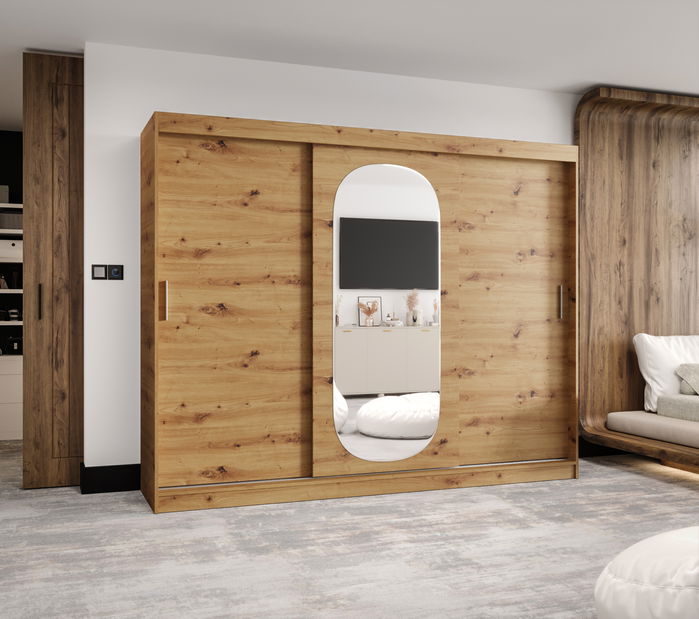 Dulap de haine 250 cm Ronny (Stejar artisan)