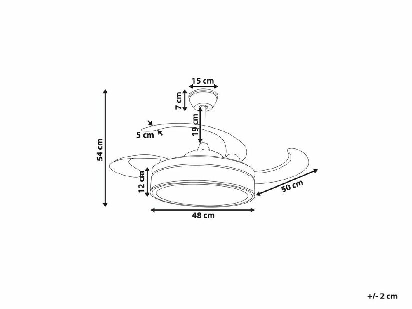 Ventilator de tavan cu iluminat Flor (alb)