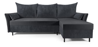 Rohová sedacia súprava Goofy (P) (tmavosivá)