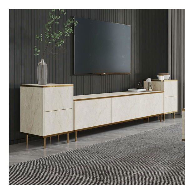 TV asztal/szekrény Iris 1 (travertin + arany)