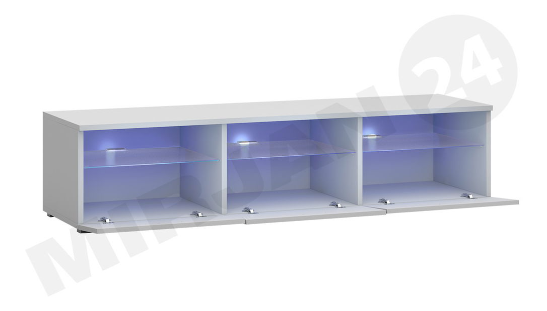 TV stolić/ormarić Clea II (bijela + crna sjajna)