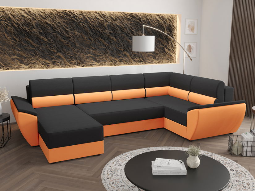 Colțar în formă de U Radiant Long (Negru + portocaliu) (D)