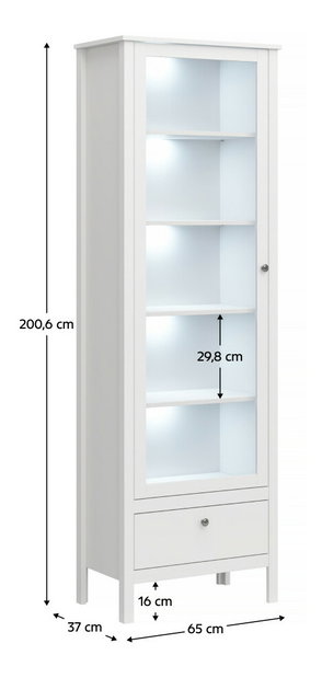 Vitrină Otis 1w1s (alb)