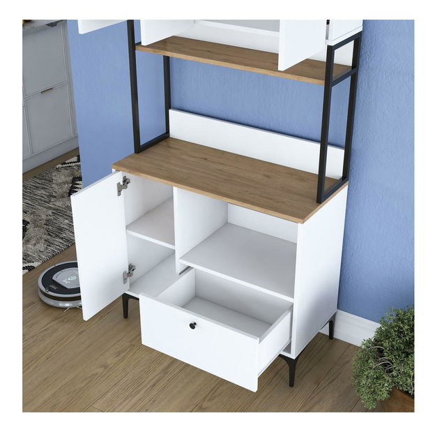 Policová skriňa Jenaretta 159 (biela + orech)