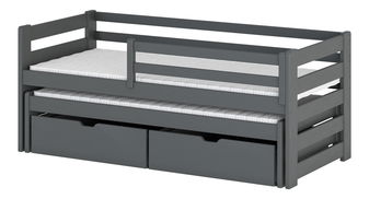 Dječji krevet 80 x 180 cm SIMO (s podnicom i prostorom za odlaganje) (grafit)