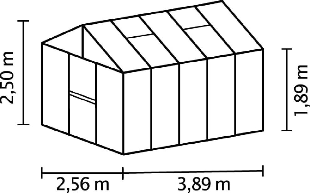 Stil clasic Greenhouse Zeus 10000 (policarbonat + sticlă securizată + aluminiu anodizat)