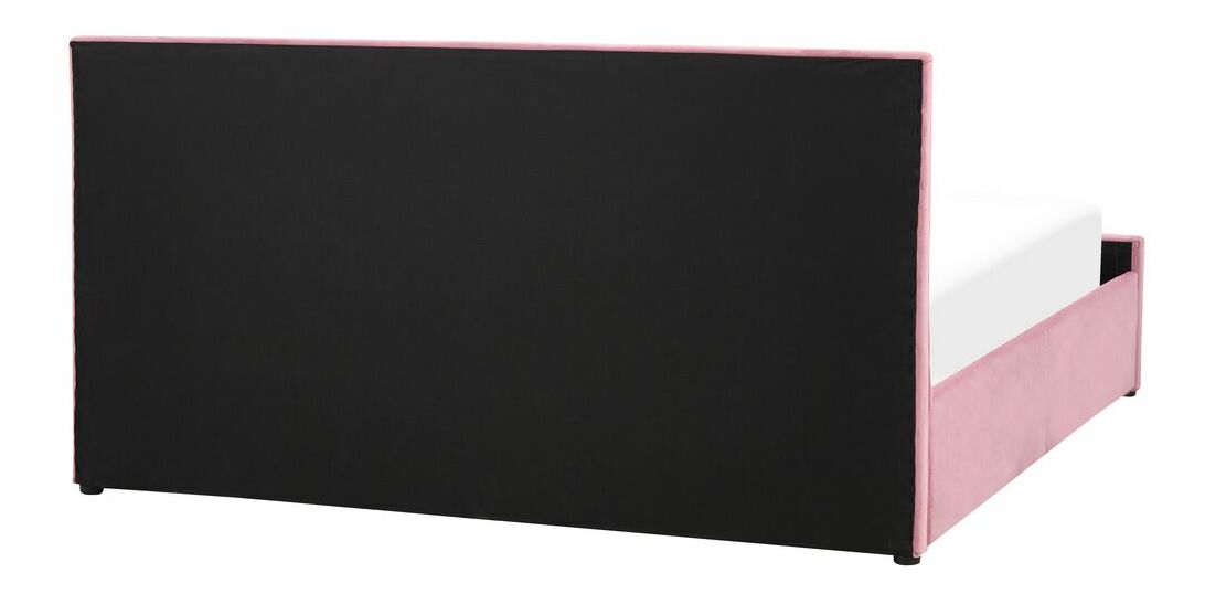 Manželská posteľ 180 cm Rhett (ružová) (s roštom a úložným priestorom)