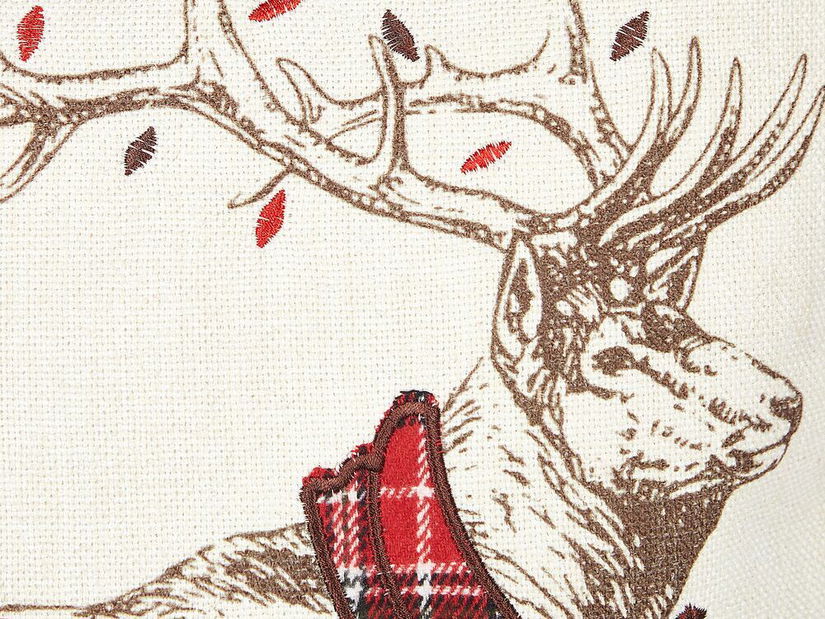 Sada 2 ozdobných vankúšov 45 x 45 cm Swen (biela + červená)