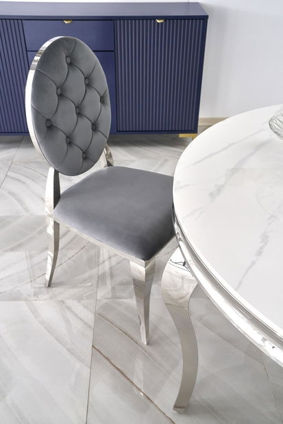 Scaun sufragerie Regino (gri + argintiu)