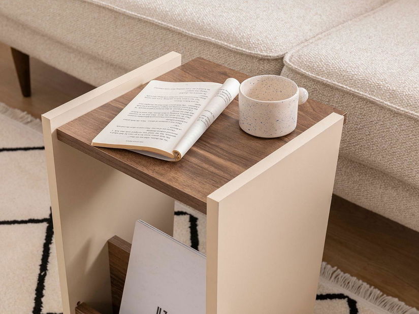 Kézi asztal Pitudu 3 (dió + bézs) 