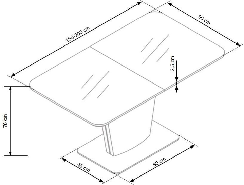 Masă de sufragerie Platon (pentru 6 până la 8 persoane)