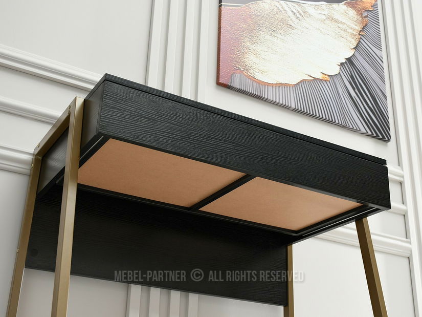 Masă PC Norway (lemn negru + auriu)