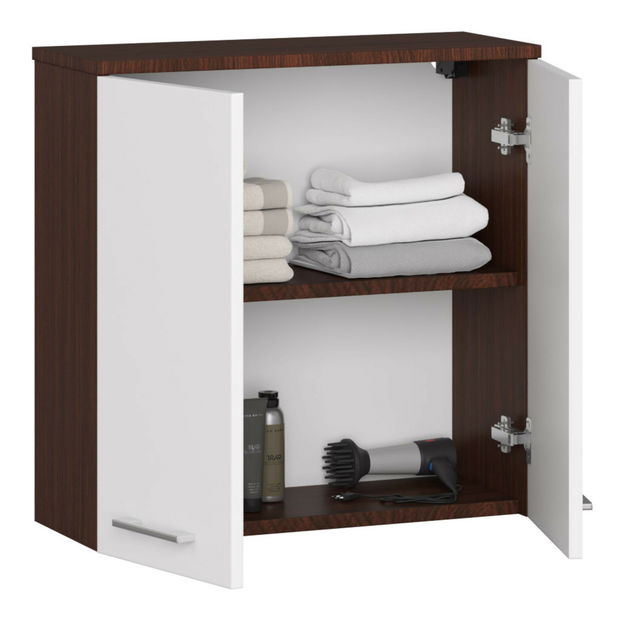 Dulap de baie suspendat Farid TYP5 (wenge + Alb)