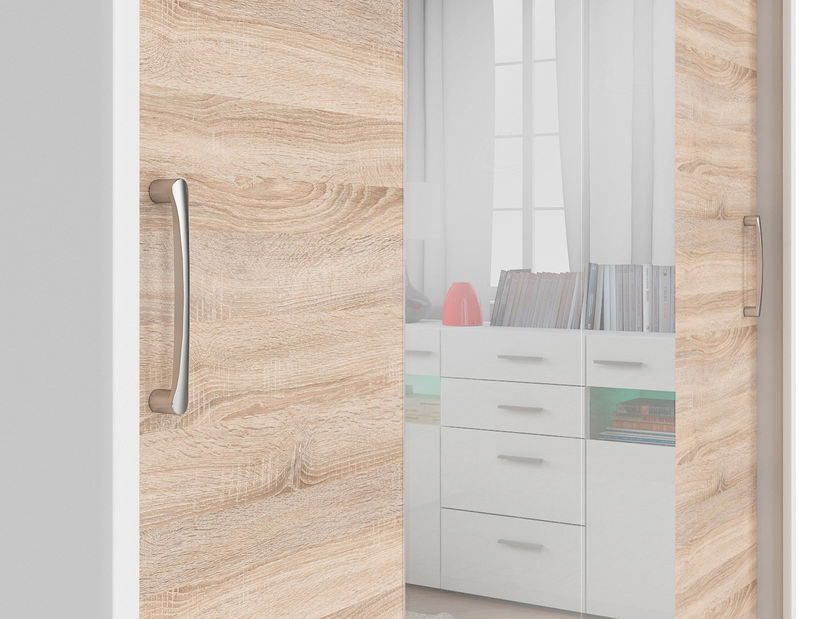 Ruhásszekrény Elda F38/200/26 (fehér + sonoma tölgy)