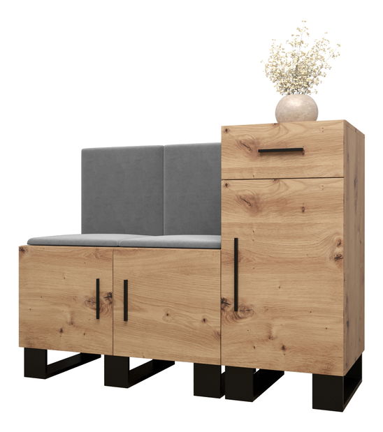 Set za predsoblje Amanda 18 (hrast artisan + tamnosiva)