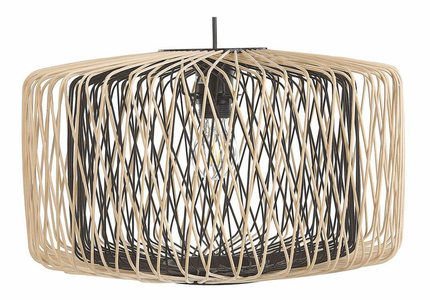 Függő lámpa JAVO (világos fa + fekete)