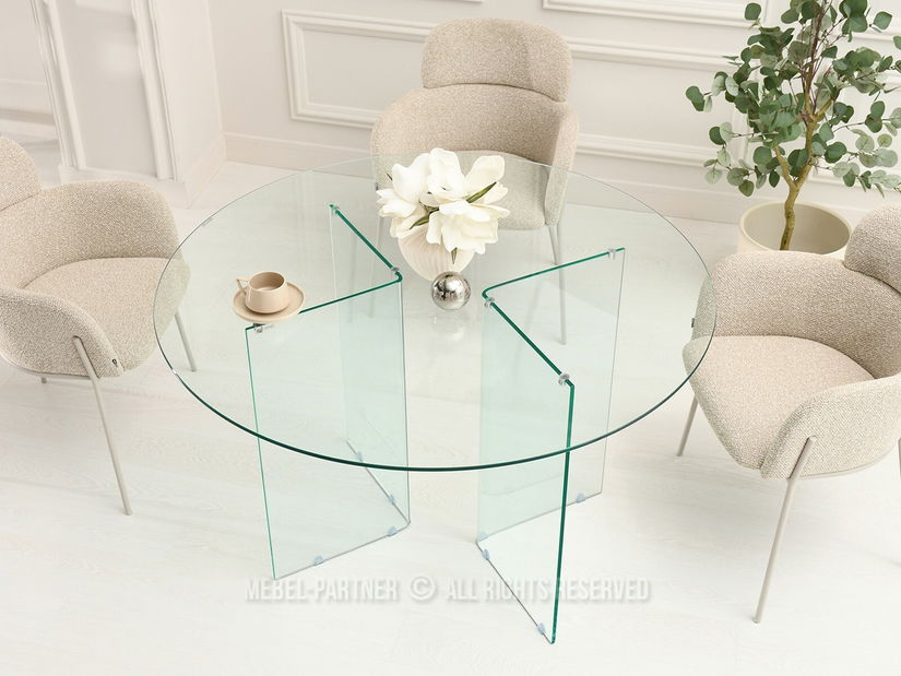 Blagovaonski stol Abunda (prozirno staklo)