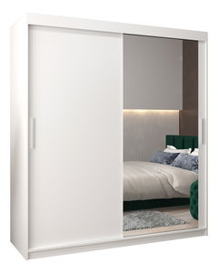 Šatníková skriňa 180 cm Toki 2 (Biela matná + Biela matná)