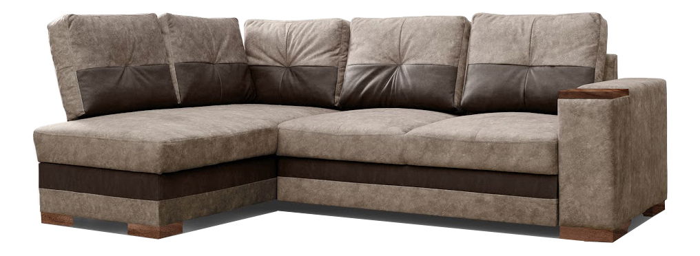 Rohová sedačka Orlando (svetlohnedá + hnedá) (L)