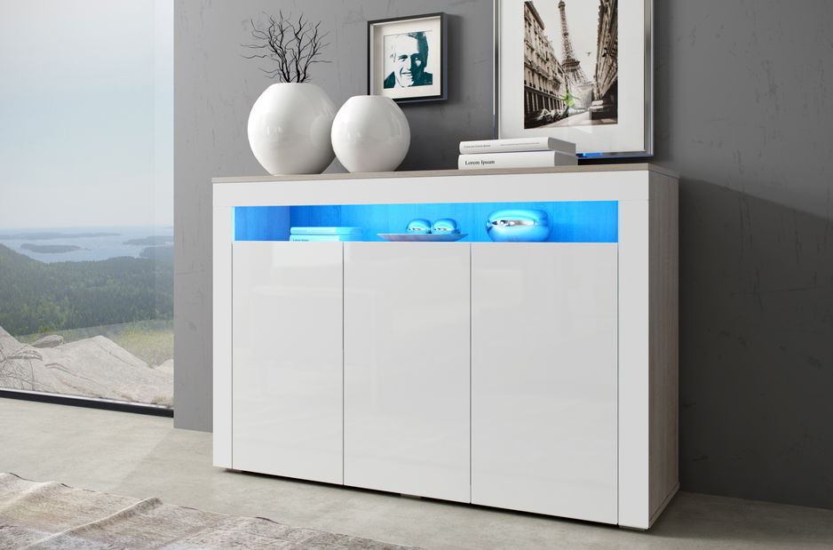 Ormarić Sonia hrast sonoma svijetli + sjaj bijeli 