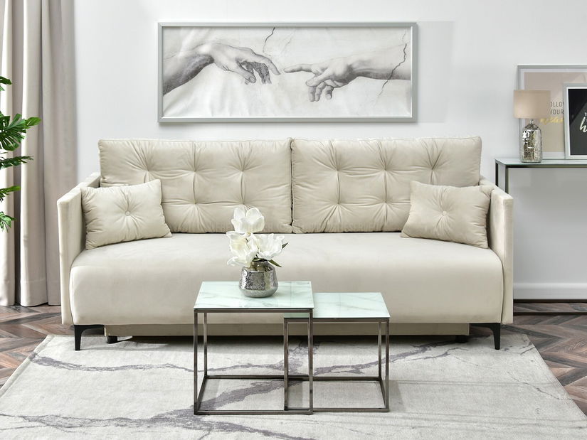 Dohányzóasztal Prana Law (fehér márvány + fekete)