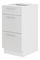 Alsó konyhaszekrény Lavera 40 D 3S BB QUADRO (fehér + fényes fehér)