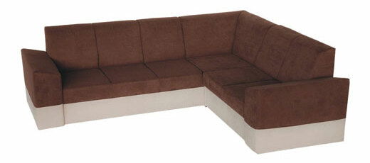 Rohová sedačka Messi šenil hnedý + béžový (P)
