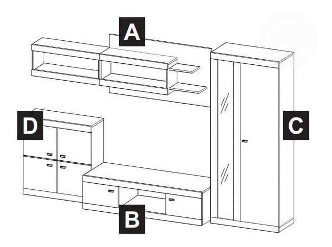 Obývacia stena Viktor 3 MOB-4259