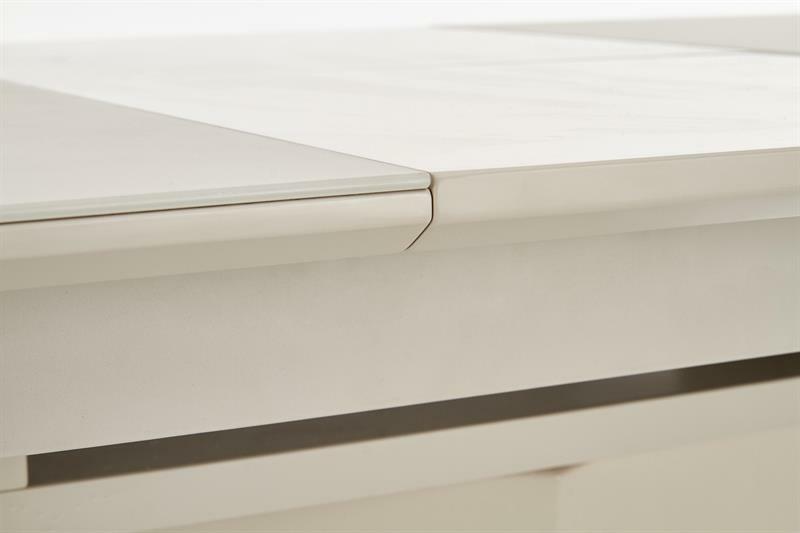 Blagovaonski stol na razvlačenje 140-180 cm Suena (bijela + srebrna) (za 6 do 8 osoba)