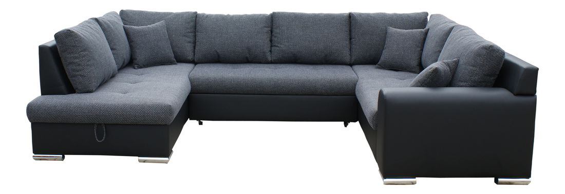 Rohová sedačka U BRW Olimp U (sivá + čierna) (L)