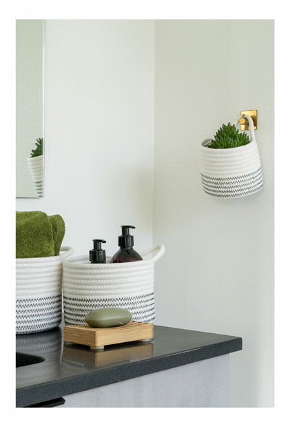 Set de 3 coșuri Avelina (alb + gri)