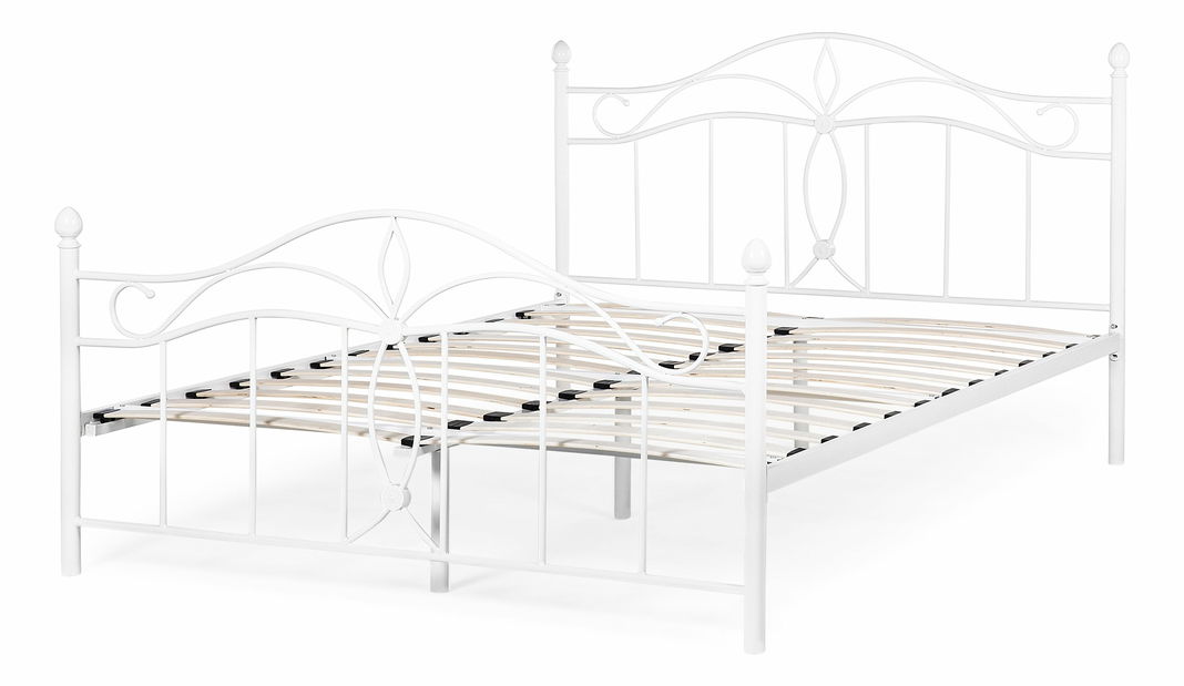 Pat matrimonial 180 cm ANTALIA (cu somieră) (alb) *vânzare stoc