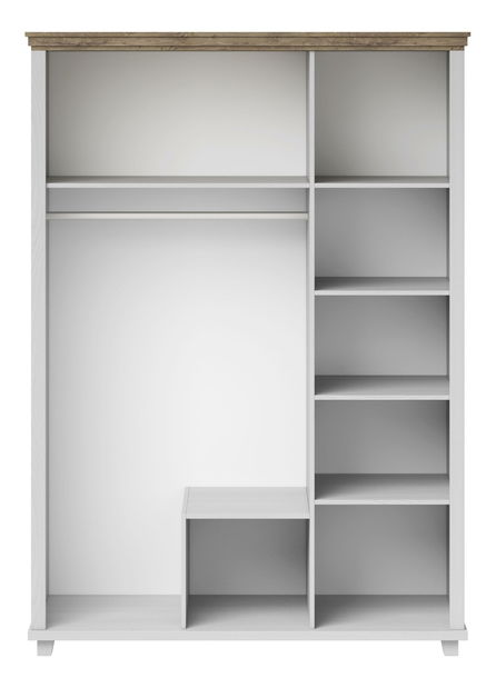 Ruhásszekrény tükörrel Elvina S Typ 19 (fehér hamu + lefkas tölgy)