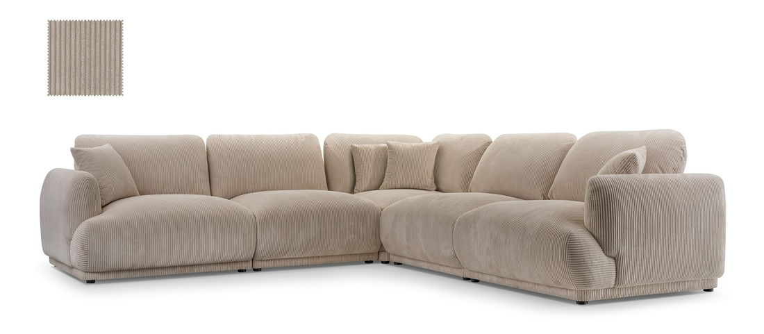 Rohová sedačka Chako (L) (svetlohnedá)