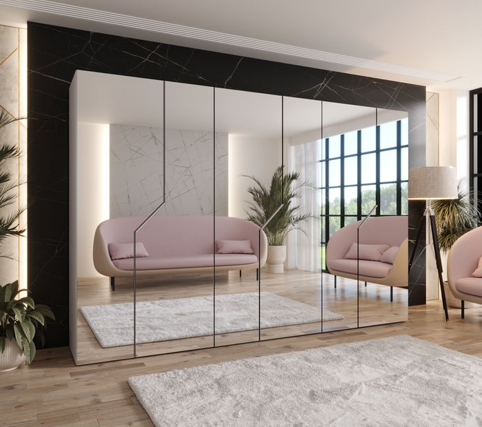 Šatníková skriňa Alaris 3 300 (kašmír) (so zrkadlom)