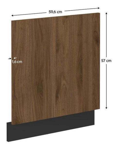 Ușă pentru mașina de spălat încorporată Monzesa ZM 570x596 (nuc okapi + negru) 