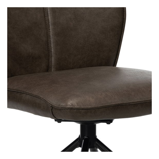 Scaun de sufragerie Herbia-397-BR3 (Maro închis + Negru)